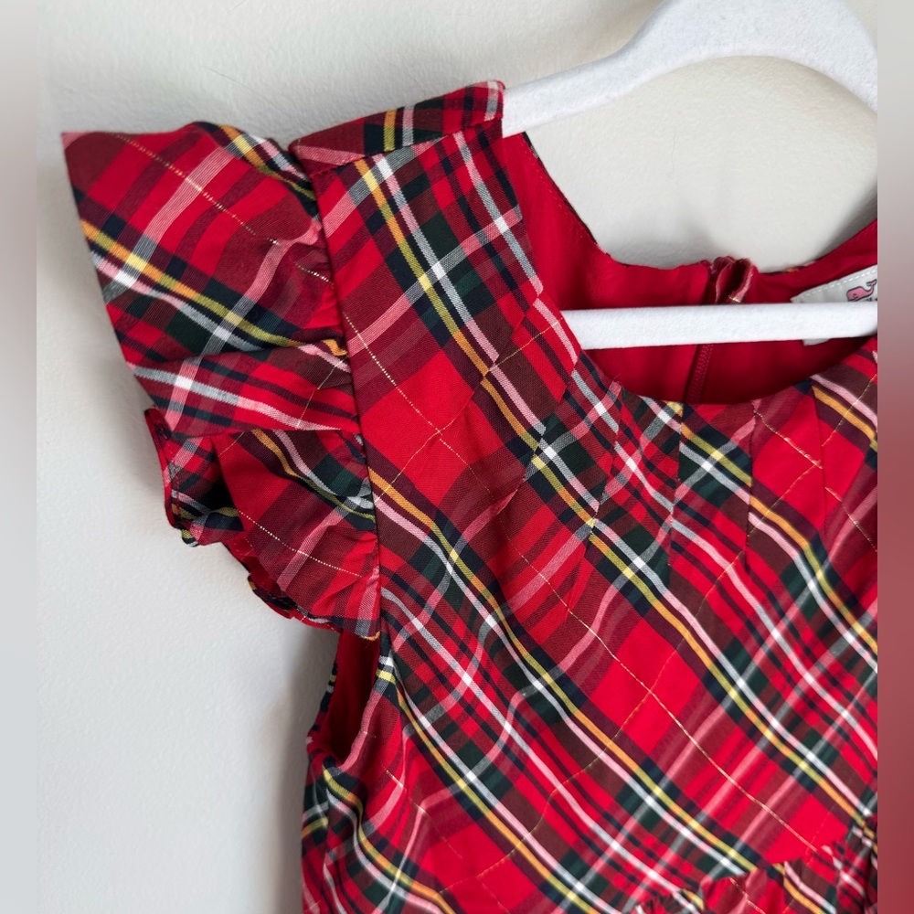 Vineyard Vines Girls Plaid Christmas Dress Size 6 - Picture 3 of 6